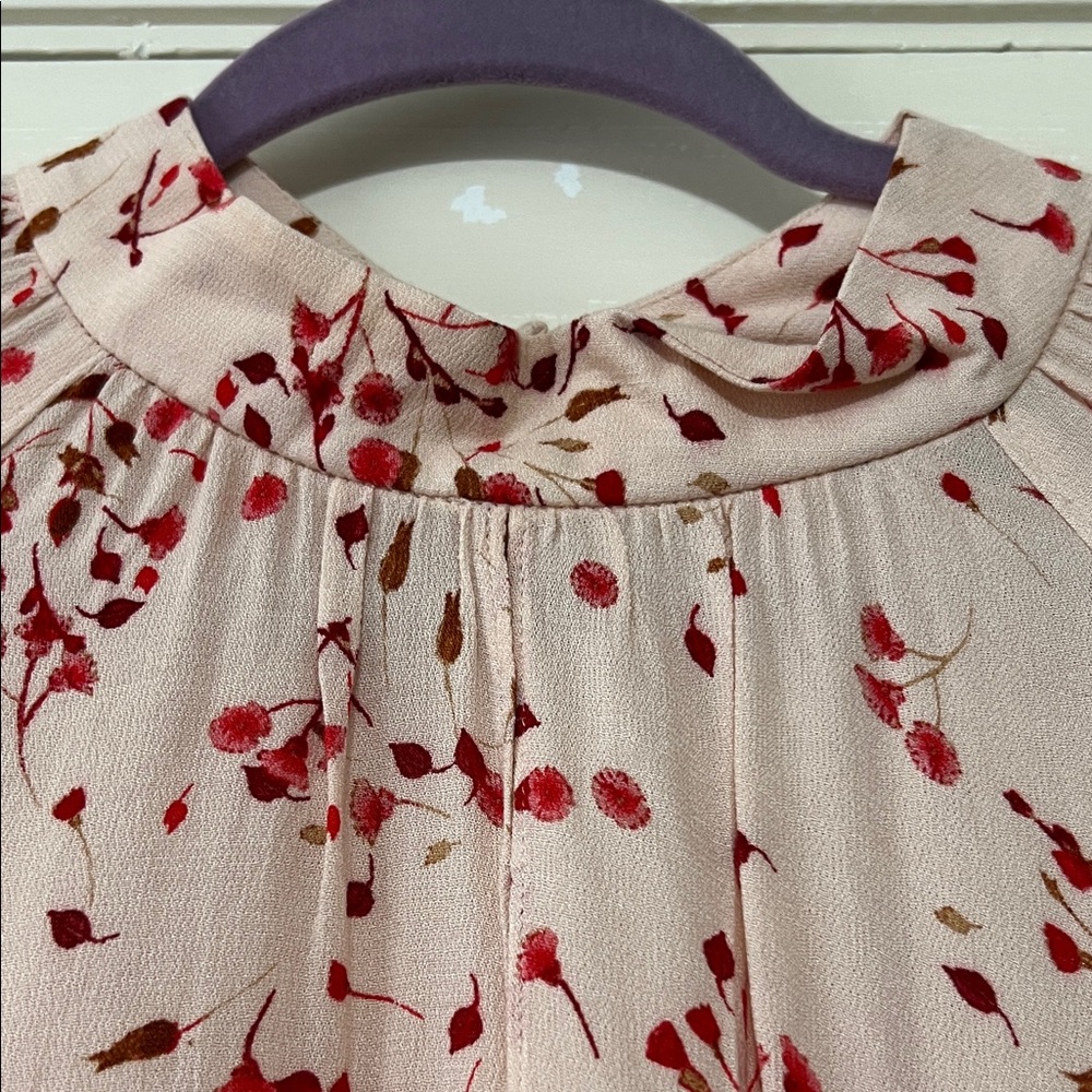 Express Pink Flutter Sleeve Blouse with Peter Pan Collar - Picture 3 of 8